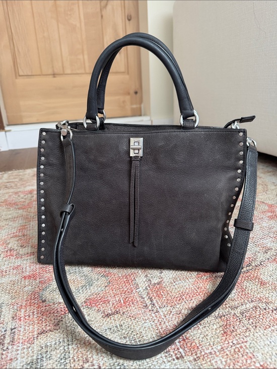Rebecca Minkoff Handbags - Rebecca Minkoff Darren Top Zip Satchel - Gray Suede